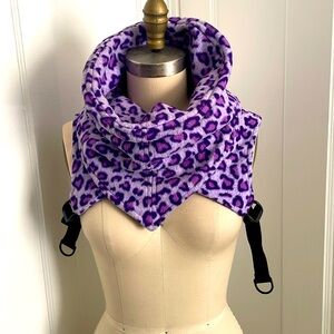 Crisiswear, O/S, leopard print, purple, cowel